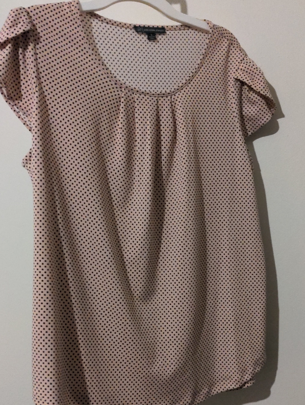 Adrianna Papell Pink Polka Dot Cap Sleeve Blouse Size S